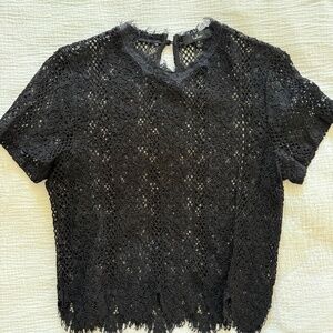 Lulus Julieta Sheer Lace Crop Top